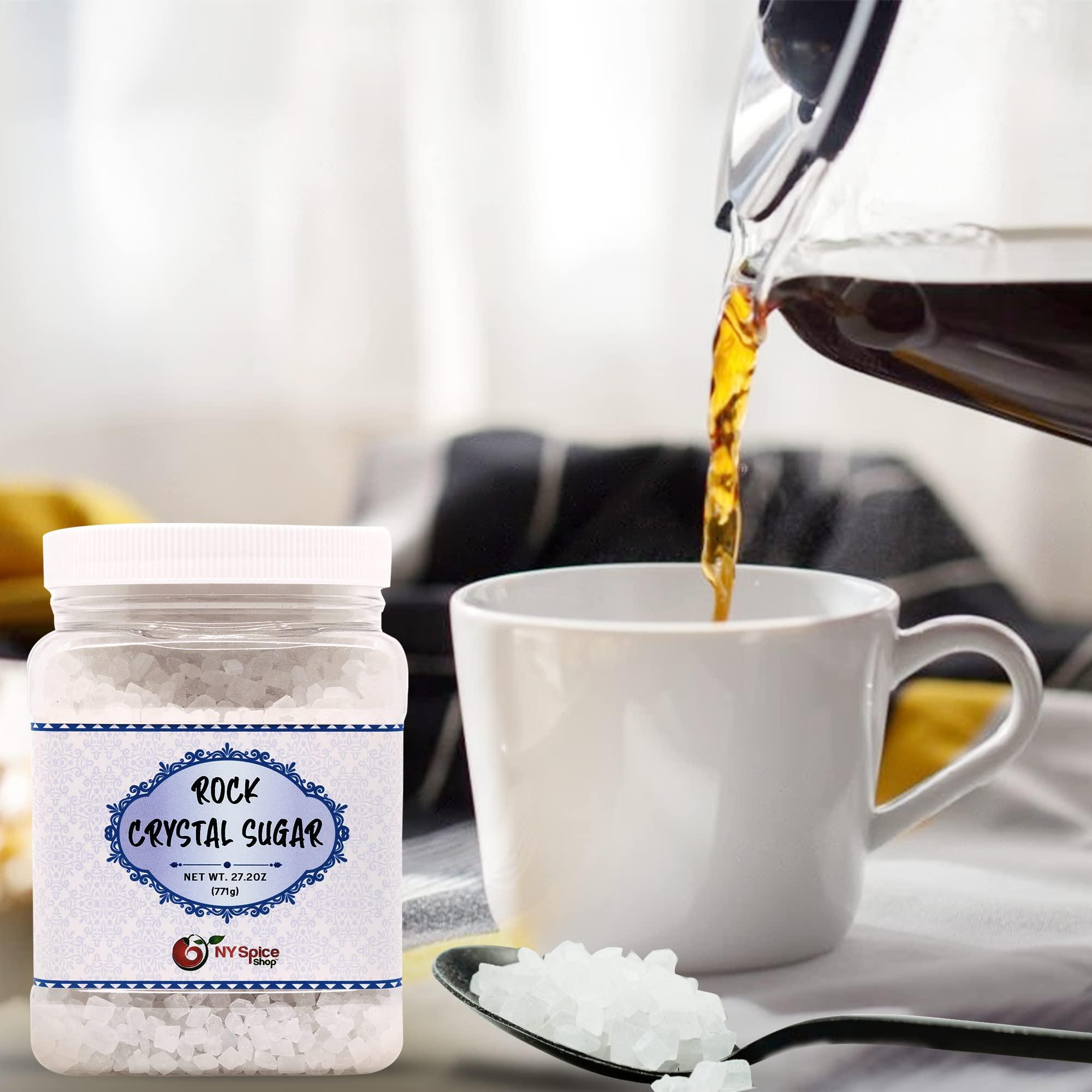 NY Spice Shop NY SPICE SHOP Rock Crystal Sugar 1.7 Pound (27.2 Ounce) Jar Rock Candy Crystals Sugar Rocks Whole Sugar Crystals Rock Candy Rock Sugar for Tea, Cakes