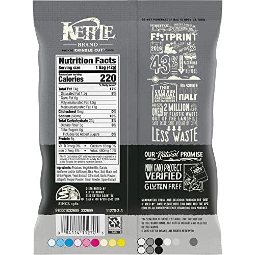 Kettle Brand Kettle Brand Potato Chips, Krinkle Cut, Salt & Fresh Ground Pepper Kettle Chips, 1.5 Oz (Pack of 24)