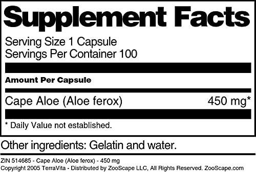 TerraVita Cape Aloe (Aloe ferox) - 450 mg (100 Capsules, ZIN: 514685) - 2 Pack