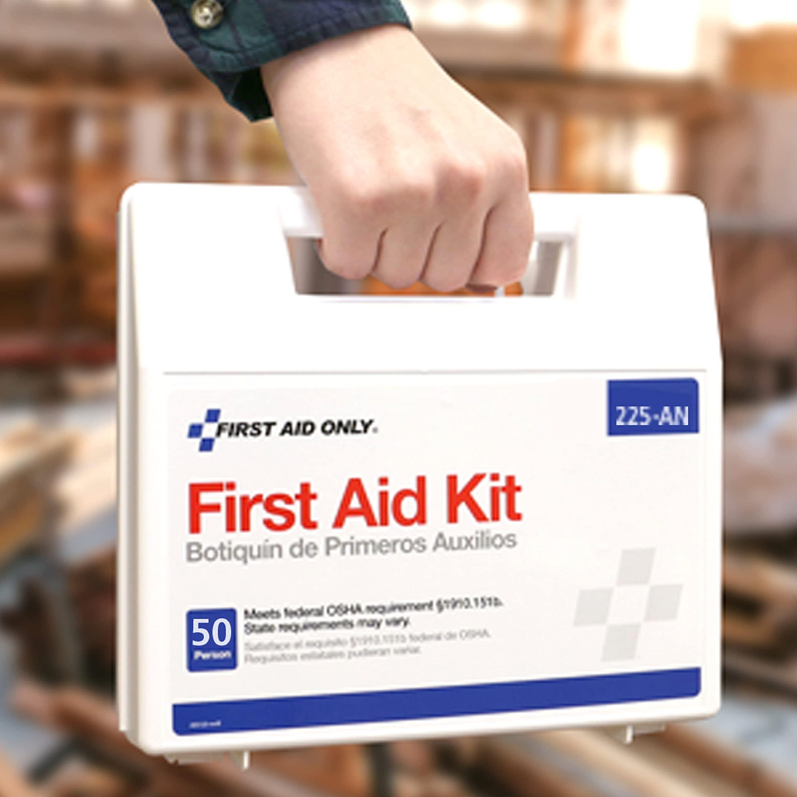 First Aid Only First Aid Only 225-AN 50-Person OSHA-Compliant First Aid Kit, Emergency First Aid Kit for Office, Home, Car, and Worksites, 195 Pieces