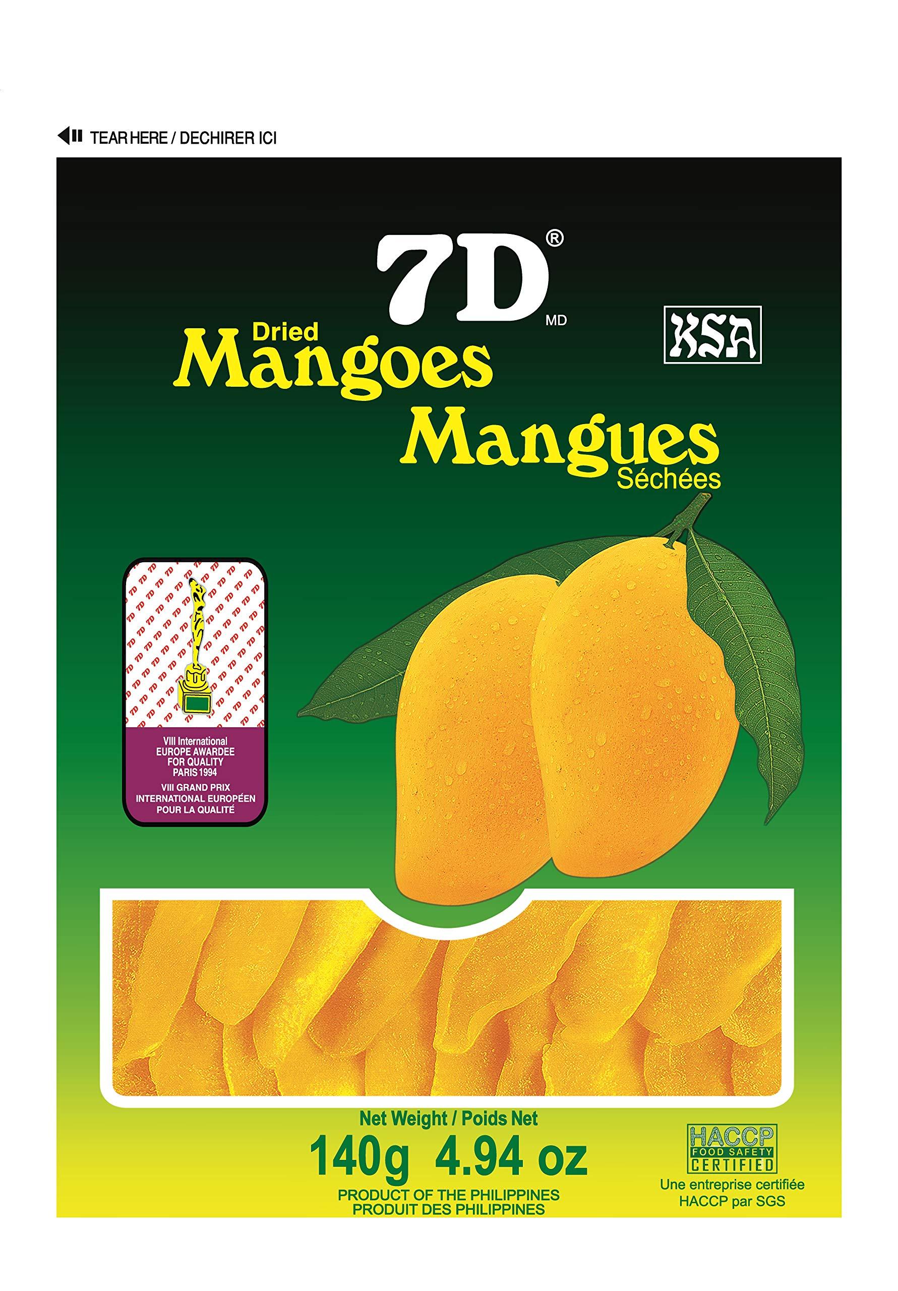 7D Dried Mango Snacks 7D dried mangoes 140 Gram 5 Pack