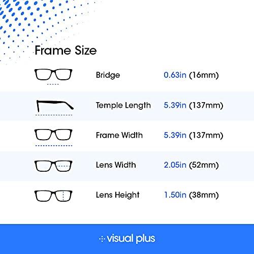 Visual Plus Visual Plus Blue Light Blocking Reading Glasses for Men and Women | Computer, Gaming, TV Glasses with Blue Light Protection (Blue, 3.00 Strength)