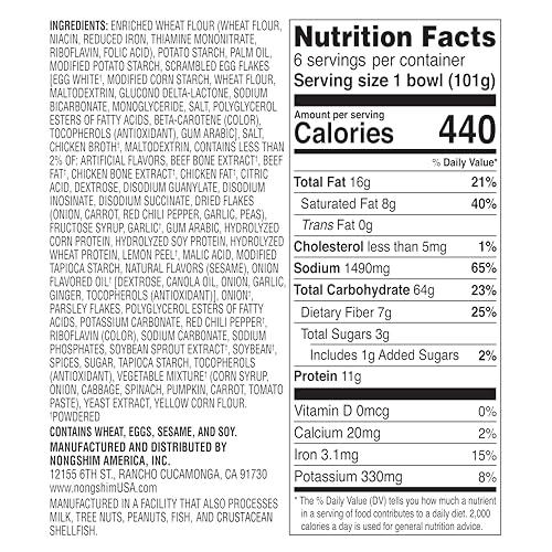 Nongshim Nongshim Gourmet Shin Gold, 6 pack Big Bowl, Rich Spicy Chicken Broth, Sauce Packet, Premium Microwavable Instant Ramyun Soup Mix, Savory & Rich