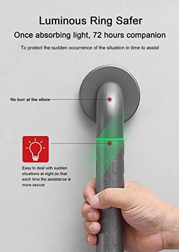 NAIAWAN NAIAWAN 304 Stainless Steel Vertical Angle Bathroom Grab Bar,L-Shaped Adjustable Bath Grips for Elderly Handicap Pregnant,Dark Grey Toilet Safety Assist Device(Size:40 * 60cm,Color:Dark Grey)
