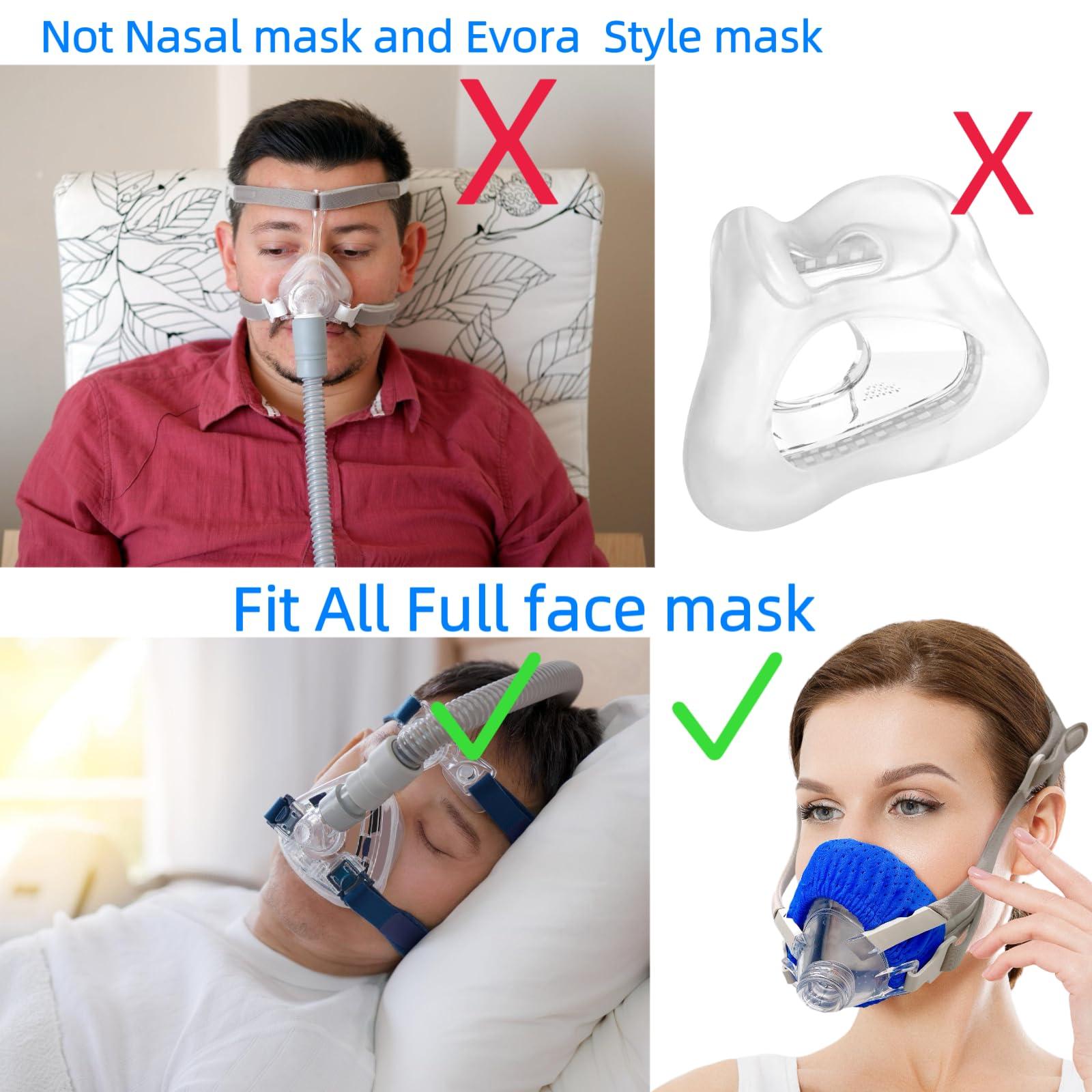 playWooWgo 4 Pack CPAP\' Mask Liners, Covers for Seal Mask Cushion Comfort Silky CPAP\' Mask Covers One Size Fit All Full Face Masks,Improve The Comfort of Wearing The Mask (Blue)