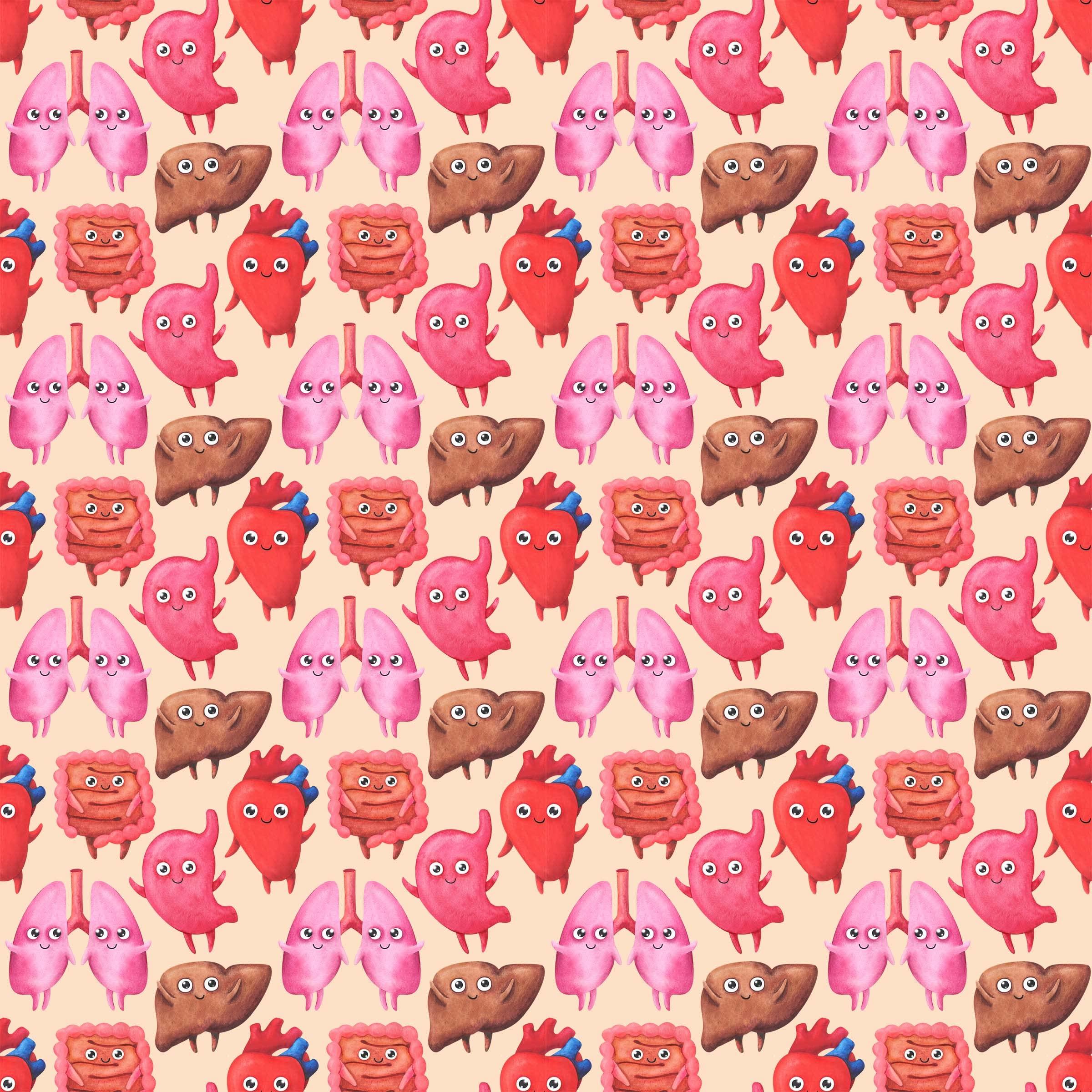 Generic Funny Organs Medical Gift Wrap Doctor Wrapping Paper First Reponder Nurse Theme Party Decor (12 foot x 30 inch roll)