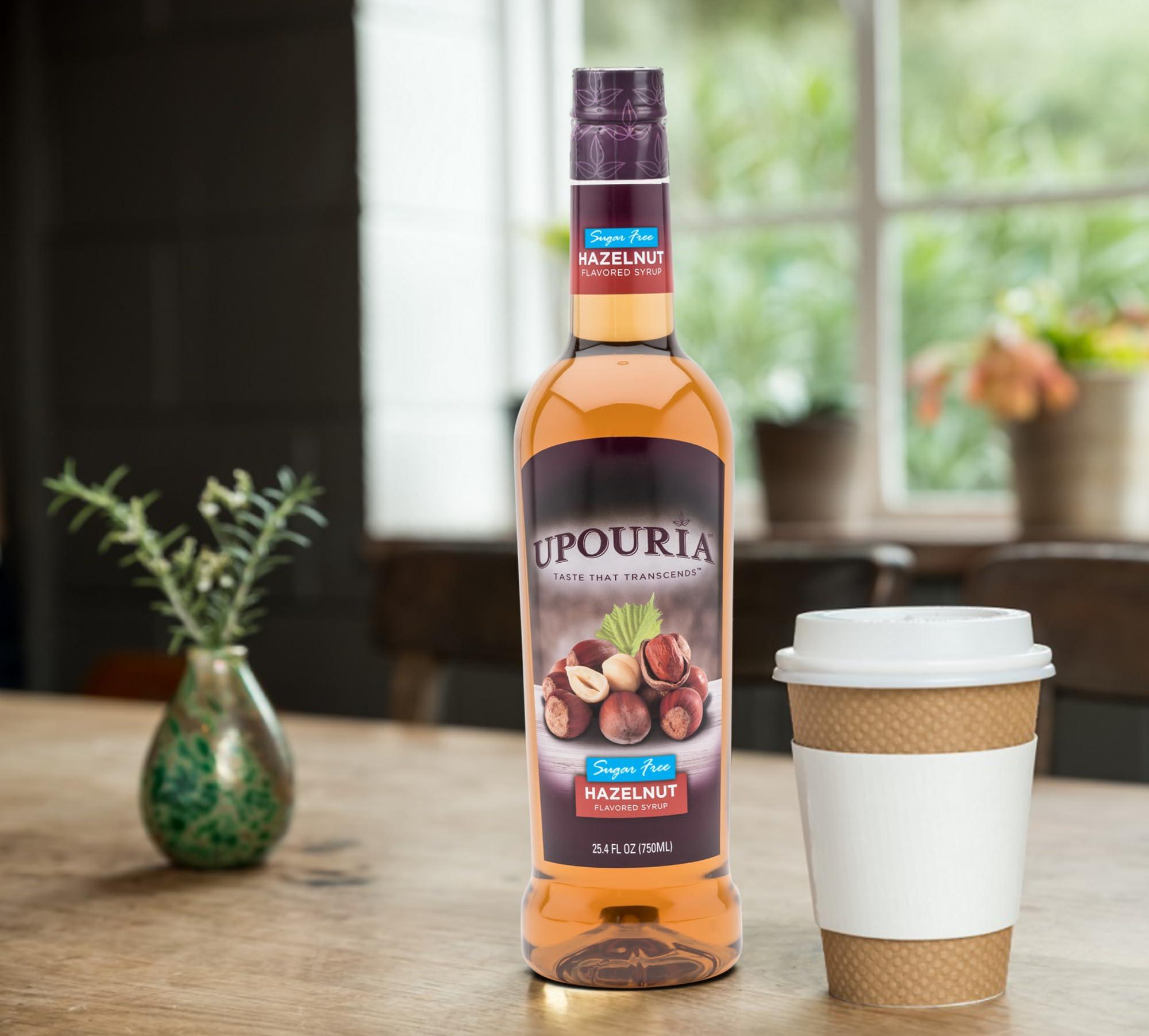 Sunny Sky Upouria Coffee Syrup Sugar Free Variety Pack: French Vanilla, Caramel and Hazelnut, 100% Vegan, Gluten Free, Kosher, Keto, 750 mL Bottle (Pack of 3) - Pump Sold Separately