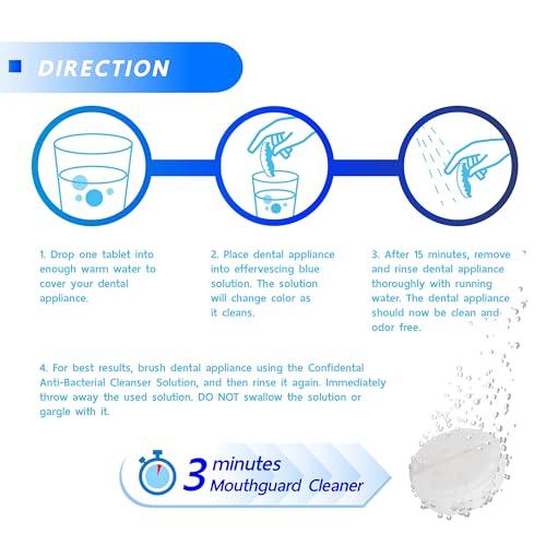The ConfiDental The ConfiDental Cleansing Tablets (120tablets) - 4 months supply. Retainer, Mouth Guard and Dental Appliances Cleaner. Keep your Dental Alliances Fresh and Clean like new.