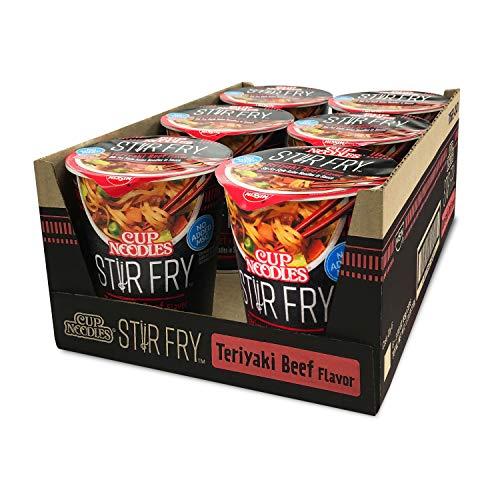 Nissin Nissin Cup Noodles Stir Fry Noodles in Sauce, Teriyaki Beef, 3 Ounce (Pack of 6)