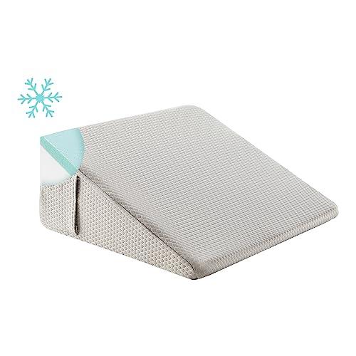 Bedluxe Bedluxe Wedge Pillow for Sleeping, 8 inch Elevated Support Bed Wedge Pillow, Breathable Triangle Pillow Wedge with Cooling Memory Foam Top - Removable Washable Cover, Grey