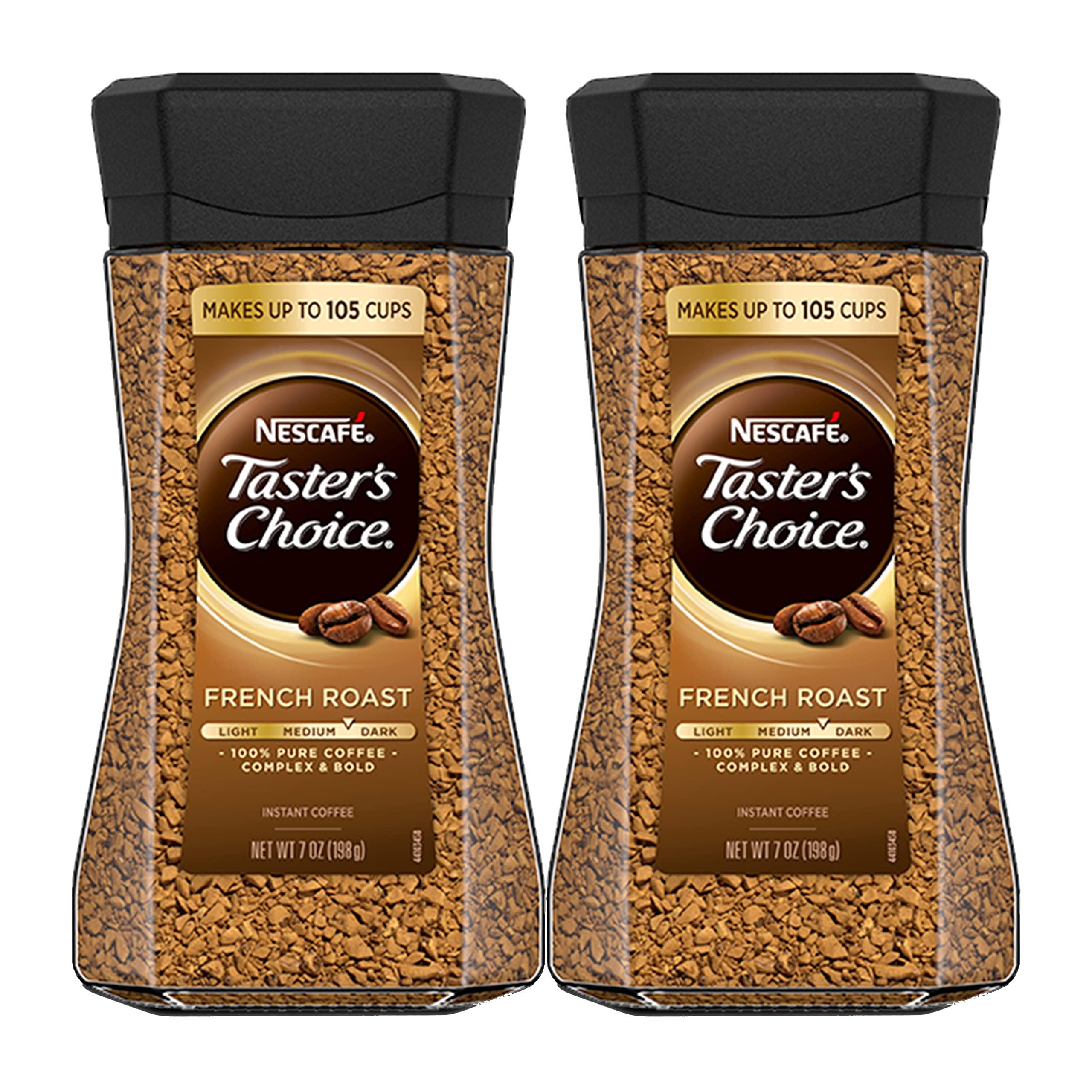 Nescafé Tasters Choice French Roast Instant Coffee, New Jar, 2 Bottles x 7 Oz Canister.