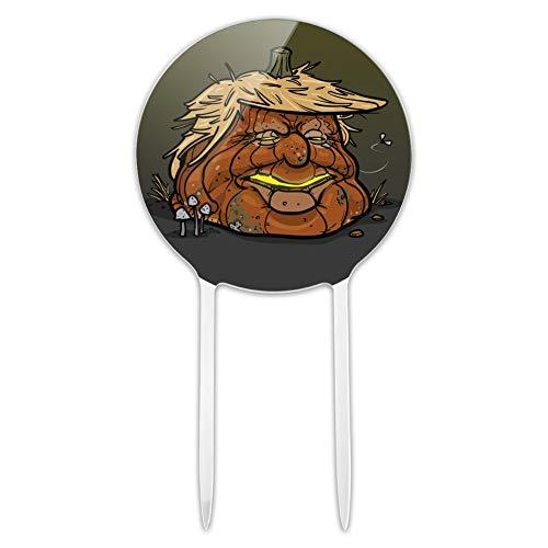 GRAPHICS & MORE Acrylic Trumpkin Donald Trump Pumpkin Jack-O-Lantern Rotting Rotten Moldy Cake Topper Party Decoration for Wedding Anniversary Birthday Graduation