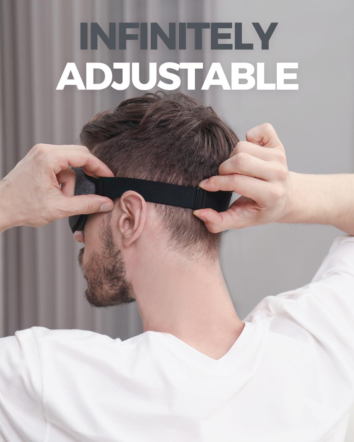 MZOO MZOO Luxury Sleep Mask for Back and Side Sleeper, Completely Block Out Light Sleeping Eye Mask for Women Men, Zero Eye Pressure 3D Contoured Night Blindfold, Breathable & Soft Eye Shade Cover