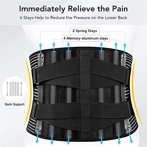 SJHY Lumbar Support Belt Breathable Back Braces,for Men/Women Anti-Skid Lumbar Support Belt Lower Back Pain Relief with 6 Stays Back Support Belt Back Braces