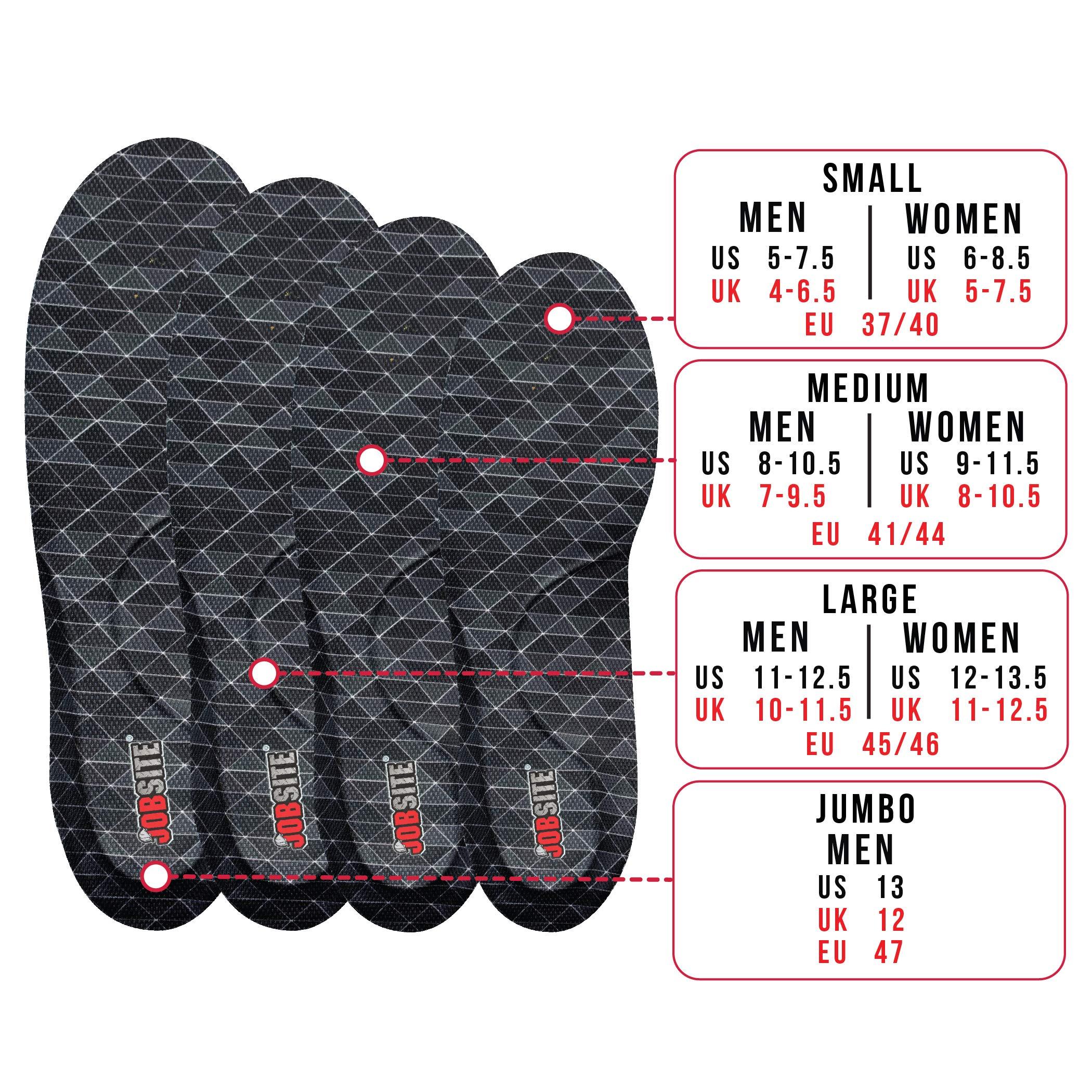 JOB SITE JobSite Power Tuff Anti-Fatigue Support Work Orthotic Insoles - Jumbo