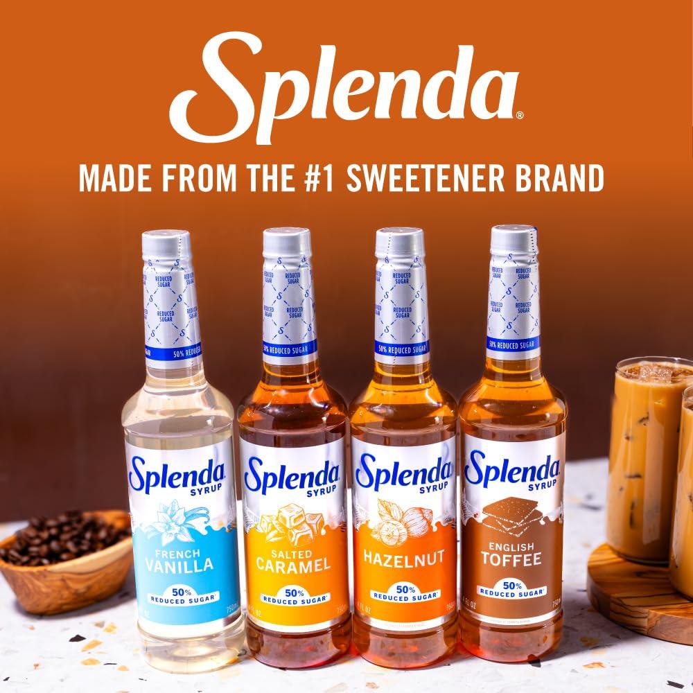 SPLENDA Splenda Coffee Syrup, English Toffee, Reduced Sugar, Flavored Liquid Syrups for Drinks, 750 ml Bottle