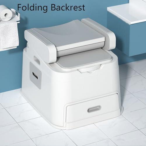 JATIBOSH Bedside Commode, Portable Toilet for Adults, Toilet Seat with Armrests, Non-Slip, Anti-Odor, Suitable for Disabled and Elderly, PP Material, Easy to Clean, Waterproof, Commode Toilet Chair
