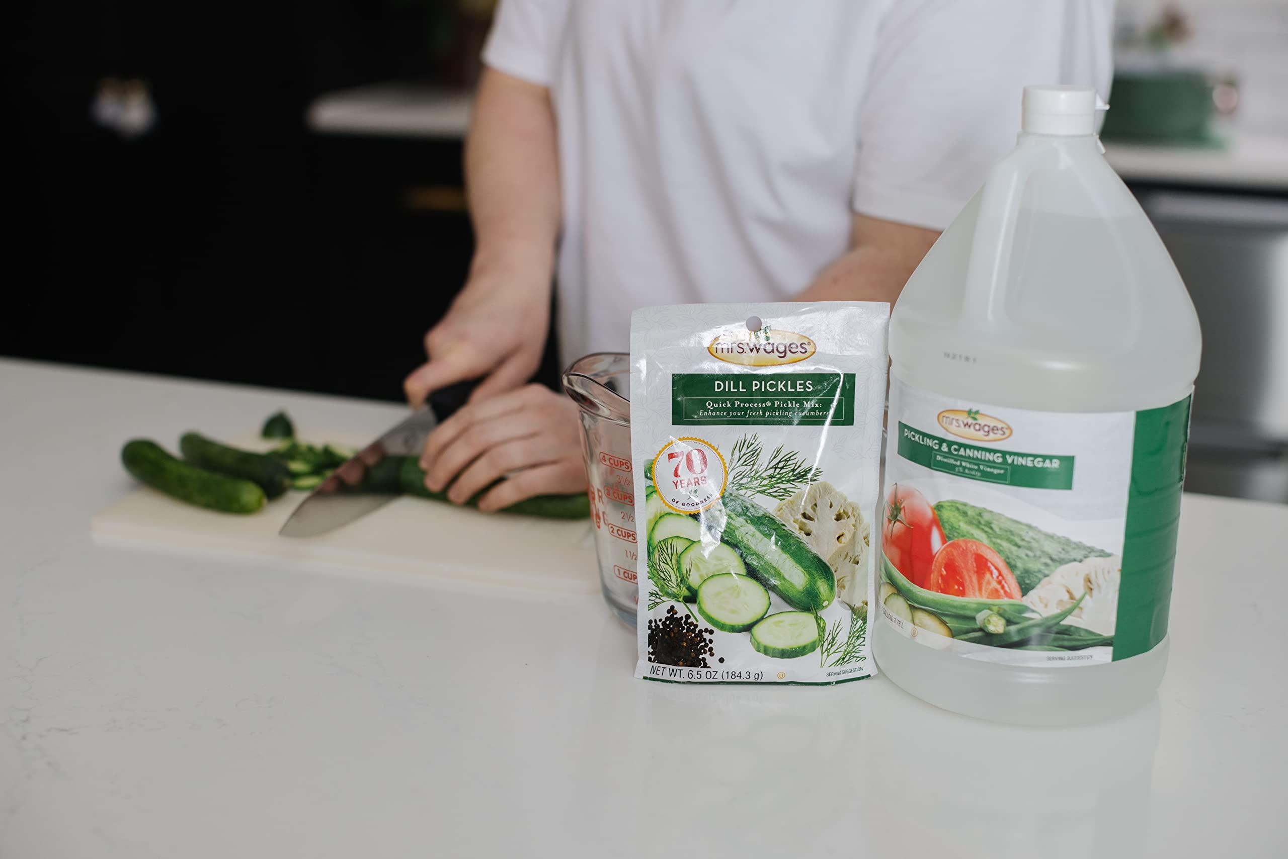 Mrs. Wages Mrs. Wages Quick Process Dill Pickle Mix, Quick and Easy, Simple-To-Use, Traditional Pickle Flavoring, Enhance Your Pickling Cucumbers, 6.5 oz Packet (Value Pack Of 6)