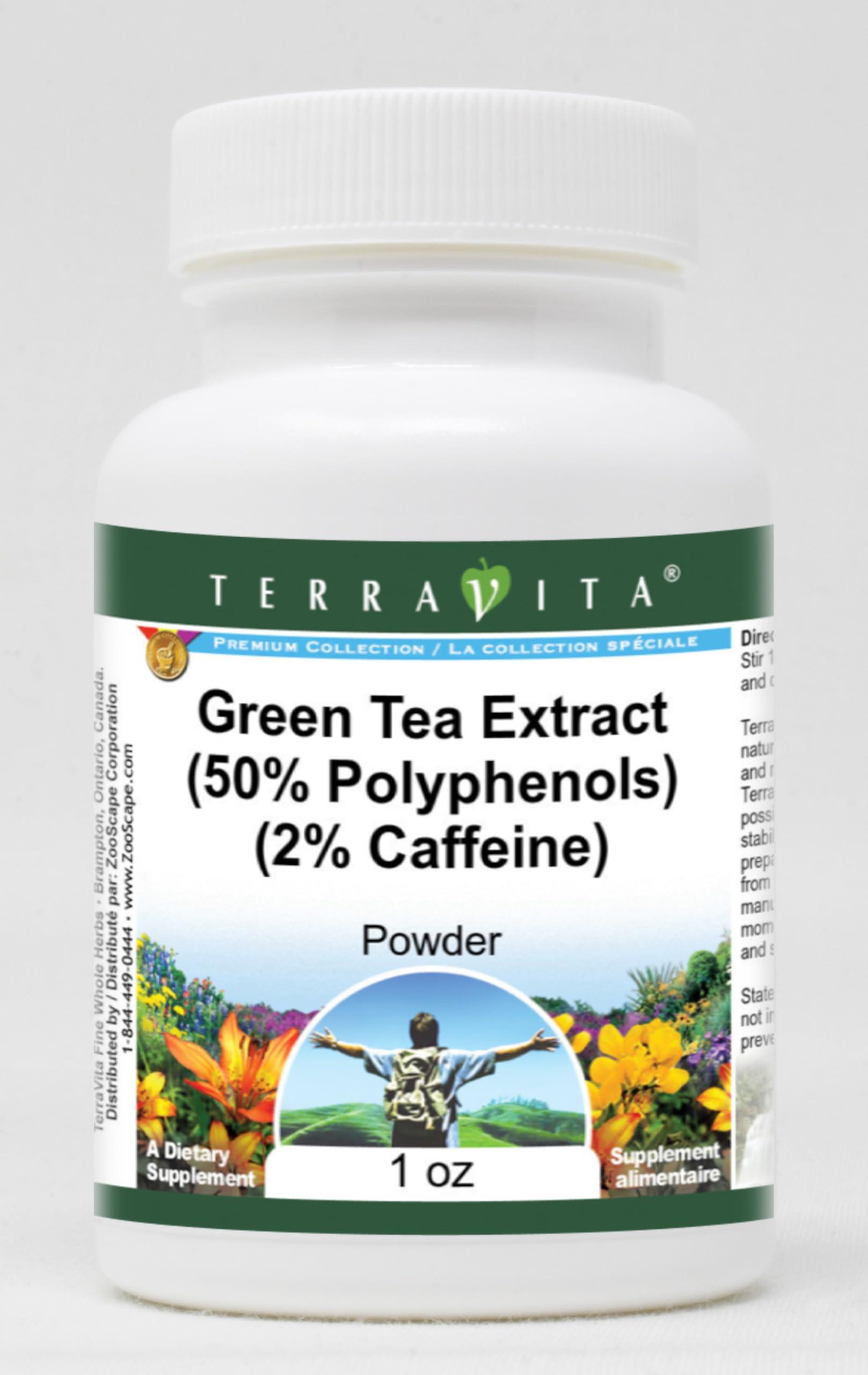 TerraVita Green Tea Extract (50% Polyphenols) (2% Caffeine) Powder (1 oz, ZIN: 514484) - 2 Pack