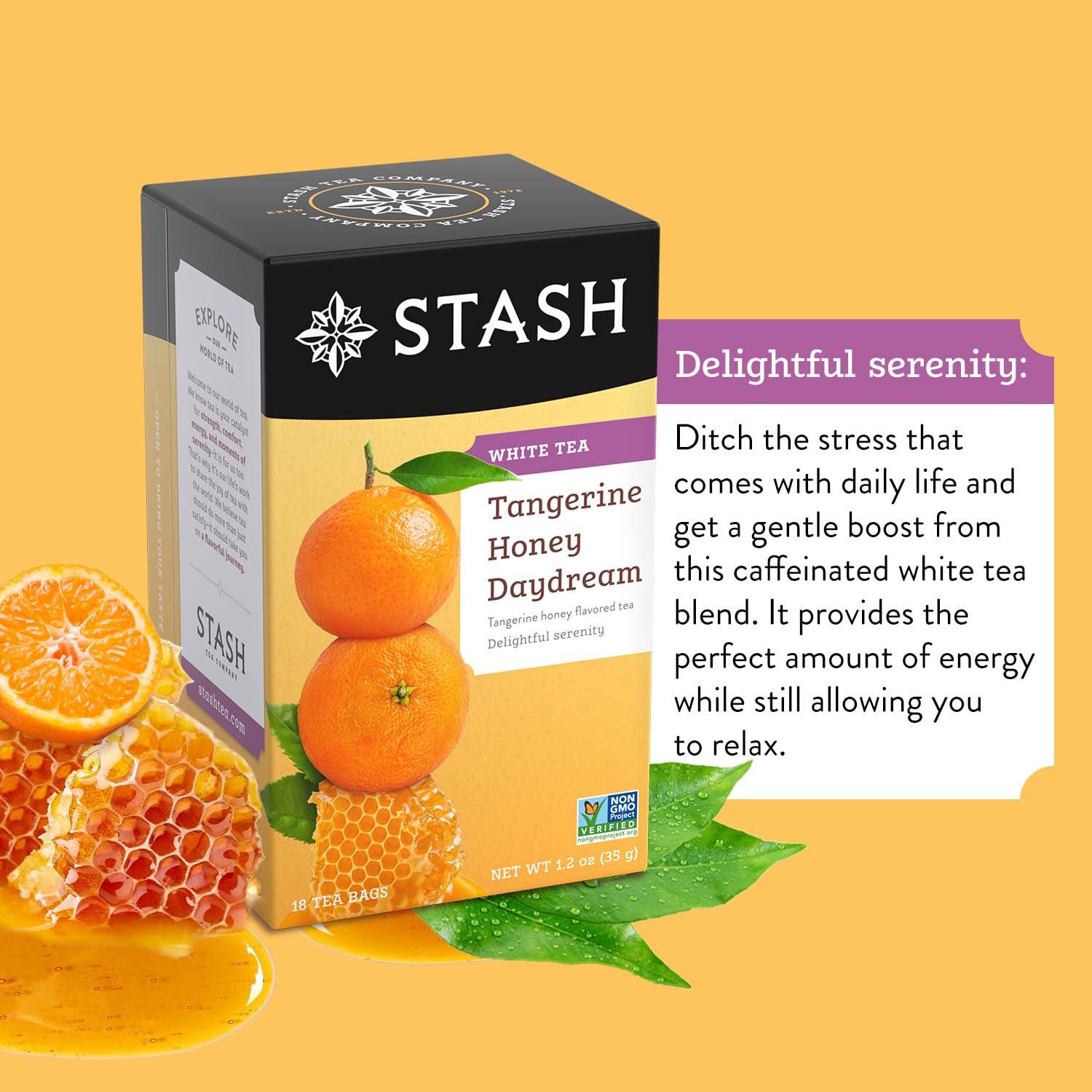 Stash Stash Tea Tangerine Honey Daydream White Tea, Kosher, Gluten Free & Non-GMO, 18 Tea Bags (Pack of 6)