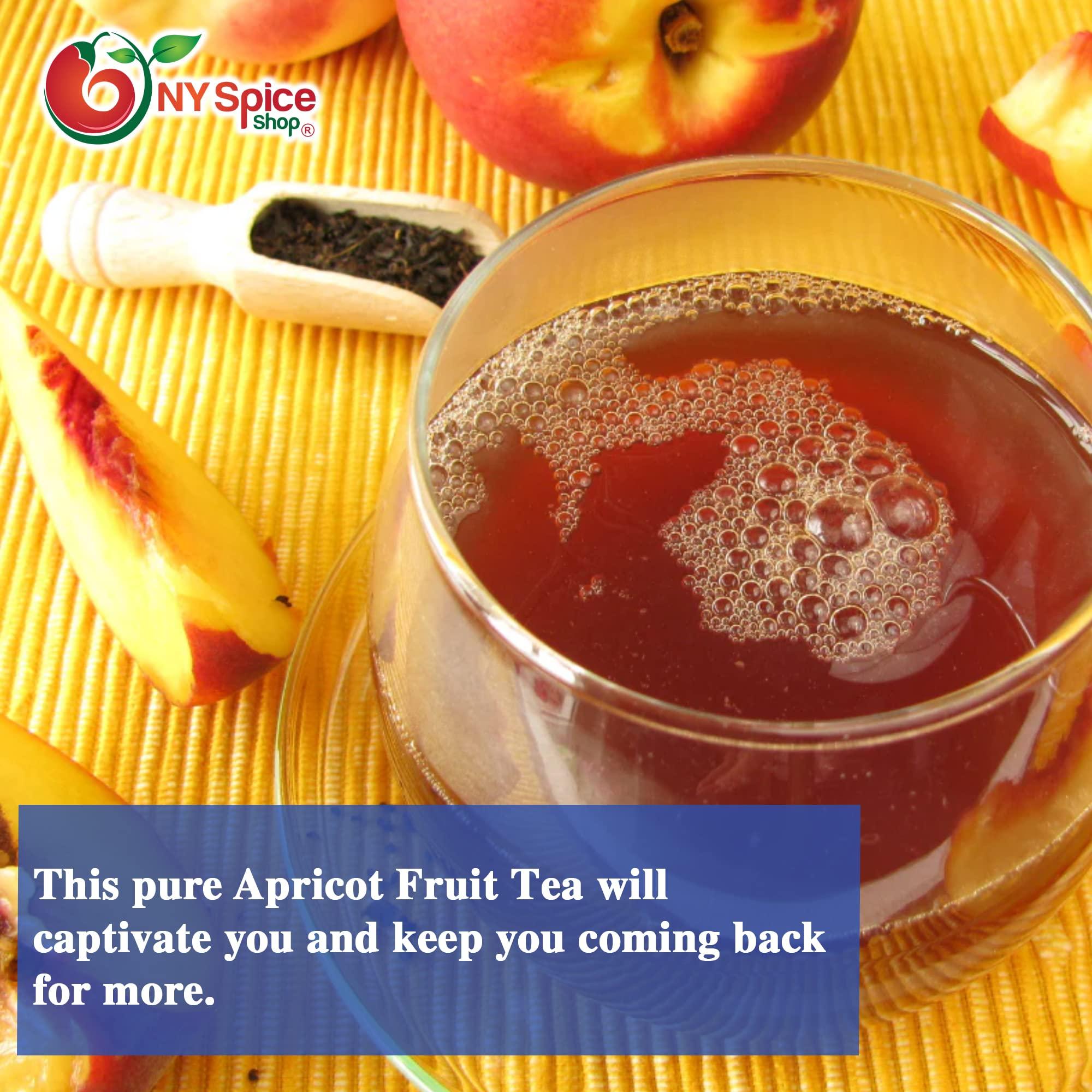 NY Spice Shop NY SPICE SHOP Apricot Fruit Blend Herb Tea Herbal Leaves All Natural Flavored Loose Leaf For Teas Lovers (16 Ounces)