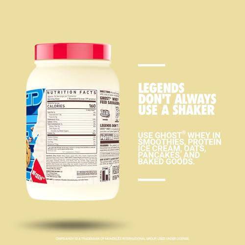 GHOST GHOST Whey Protein Powder, Chips Ahoy - 2LB Tub, 25G of Protein - Chocolate Chip Cookie Flavored Isolate, Concentrate & Hydrolyzed Whey Protein Blend