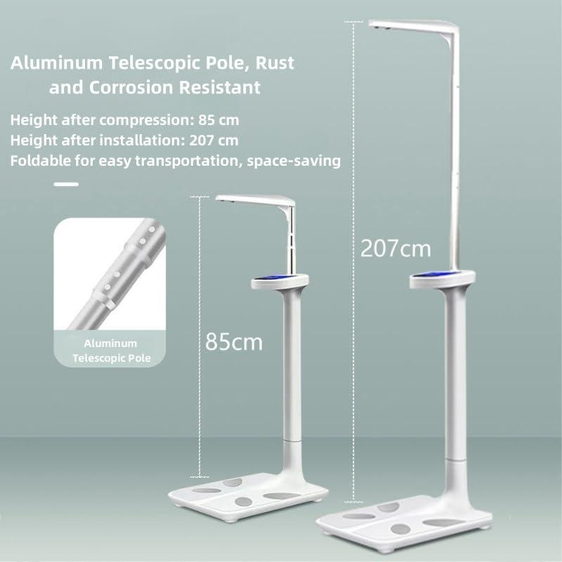 Sufeasdf Height Scale, Ultrasonic Measurement, Body Fat Analyzer, Backlit LCD, Telescopic Design, Rust Resistant, Voice Output, Automatic Weighing, BMI Display, Durable ABS, Precision Measurement