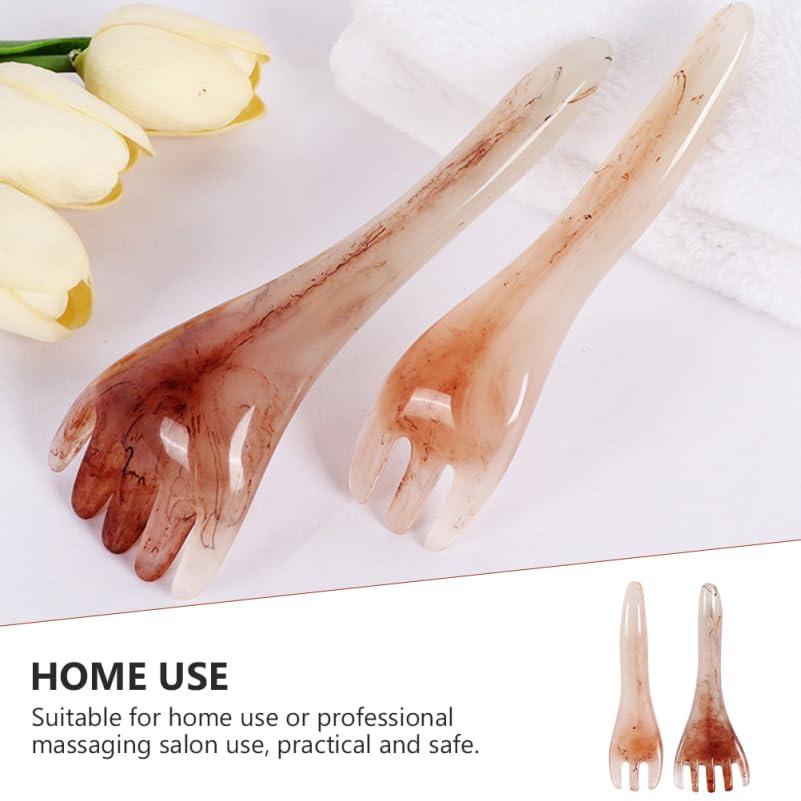 EXCEART EXCEART 2pcs Massage Rake Guasha Scraping Scalp Comb Multi- Functional Handheld Head Scratcher Massage Tool Massager for Head Caring, Relaxation, Physical Therapy, Acupoint Treatment