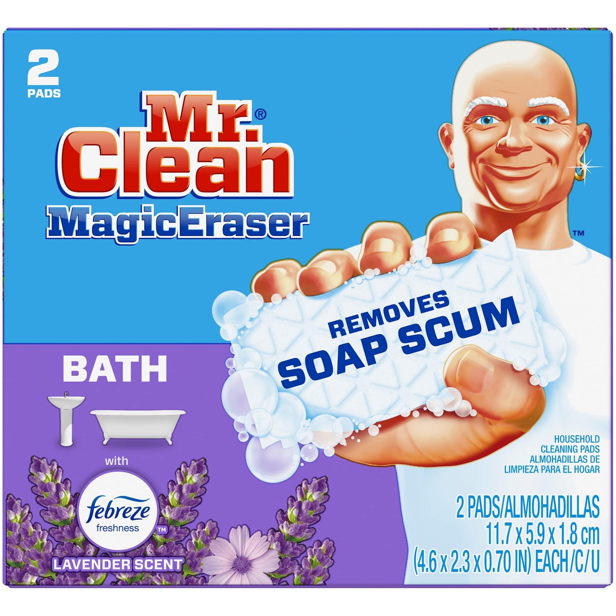 Mr. Clean Mr Clean Magic Eraser Bath with Febreze Lavender scent, Cleaning Pads with Durafoam, 2 count