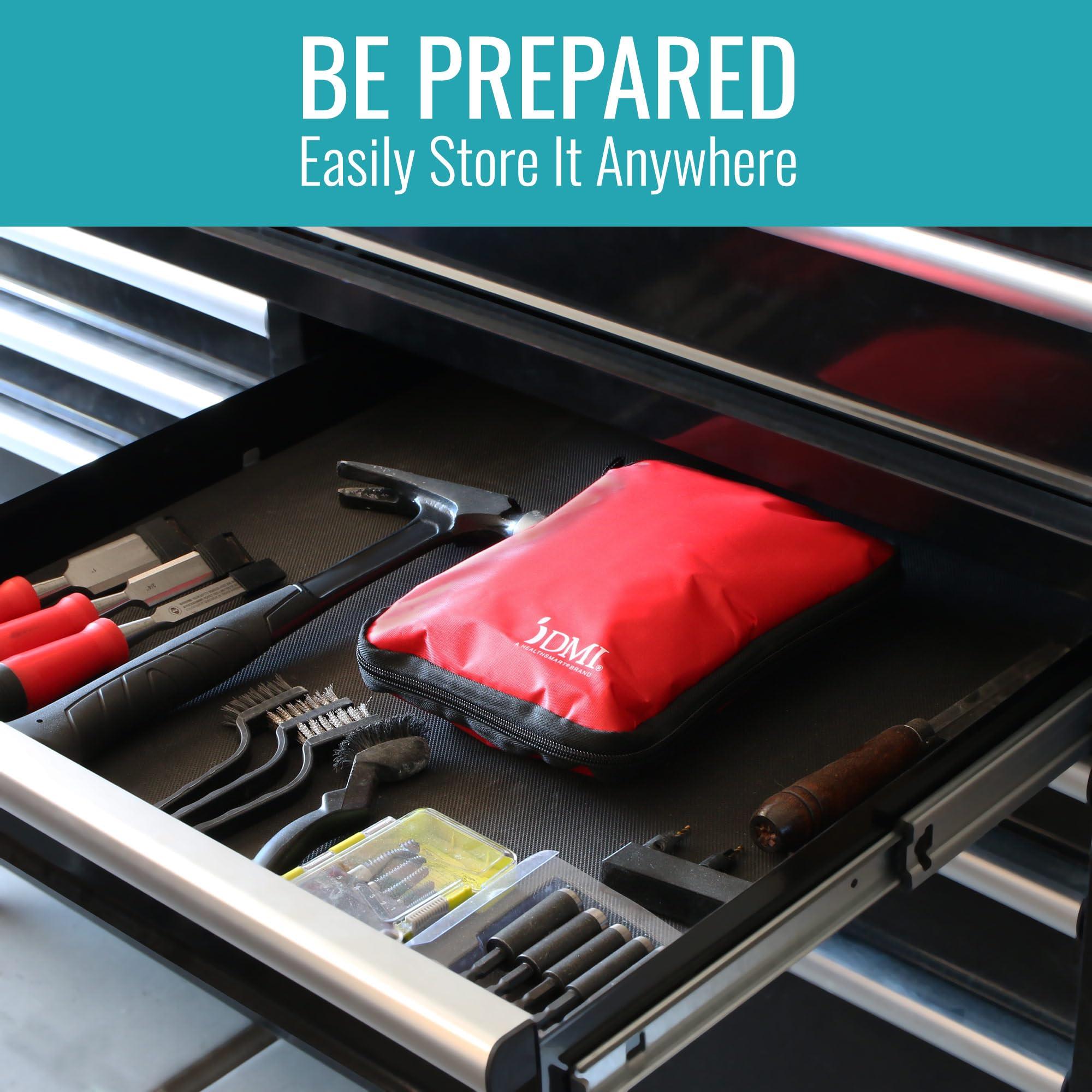 DMI DMI 298-Piece Complete Emergency First Aid Kit, Treats Pain, Swelling, Cuts, Scrapes & Burns, Complete First Aid Guide Included, Clear Pocket Organization, Durable Zippered Travel Bag