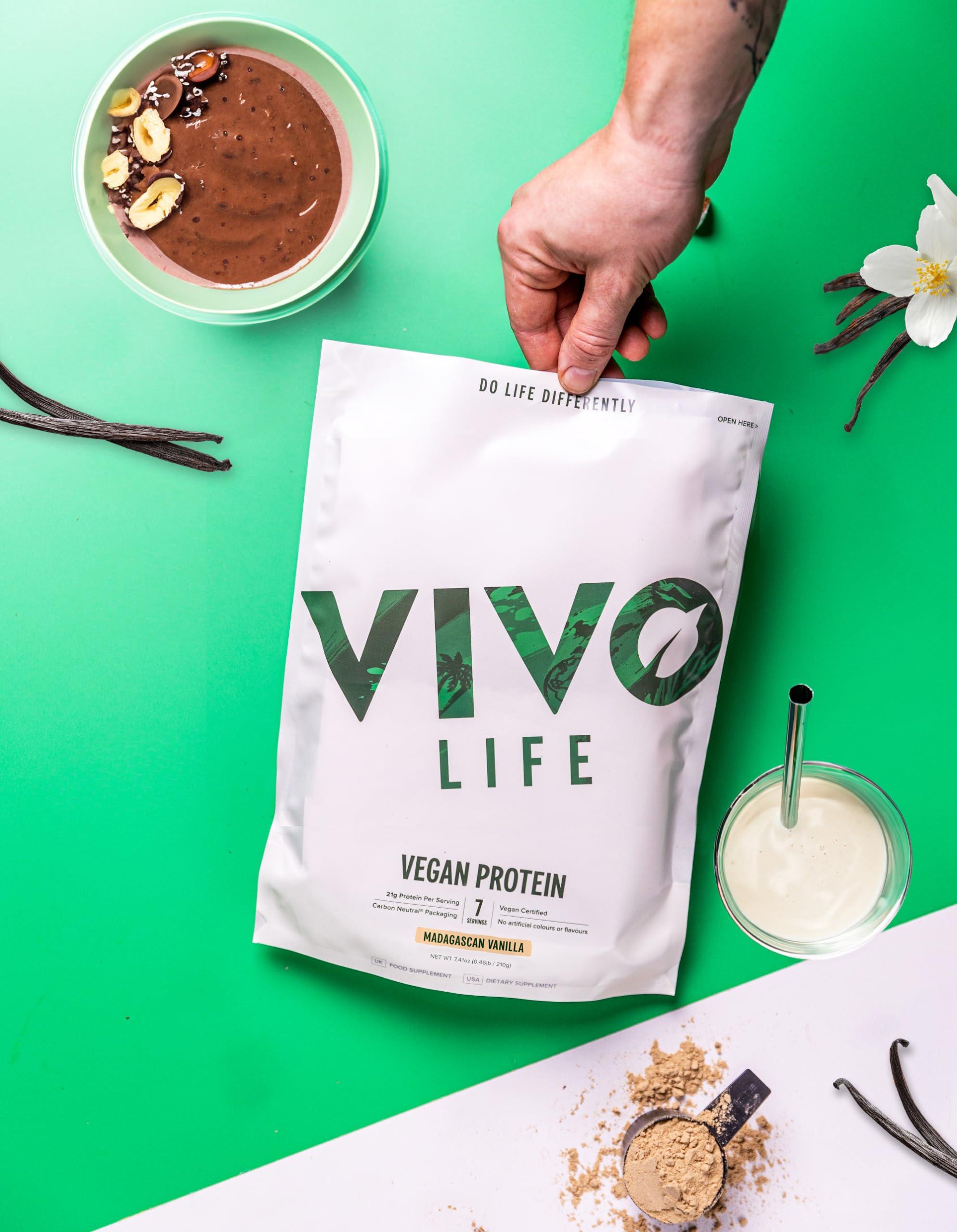 VIVO VIVO Vegan Protein Powder - 0.7 oz of Plant-Based Protein per Scoop, 30 Servings (31.7 oz) (Vanilla)
