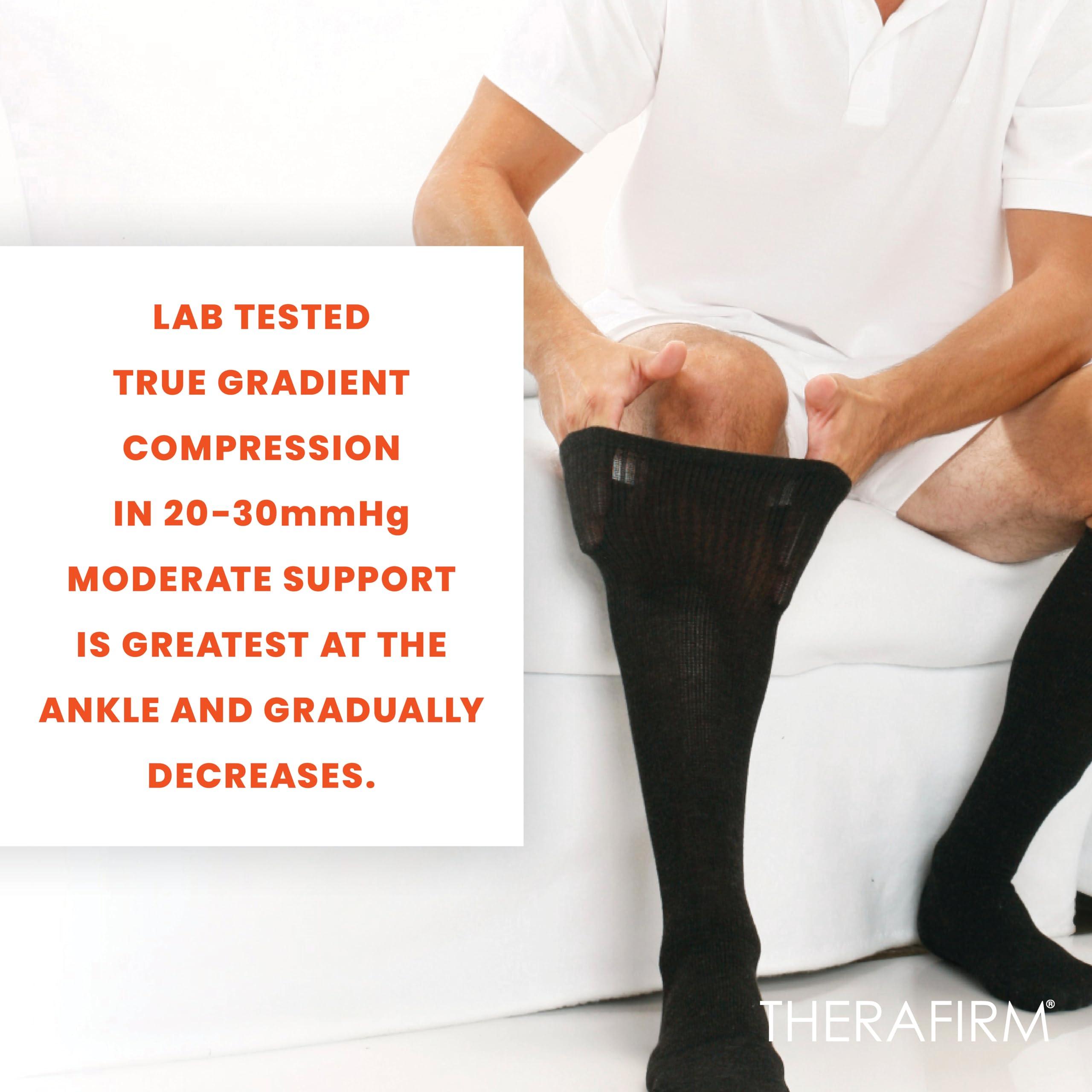 Therafirm THERAFIRM Knee High Support Stockings - 20-30mmHg Moderate Compression Nylons (Black, Medium)