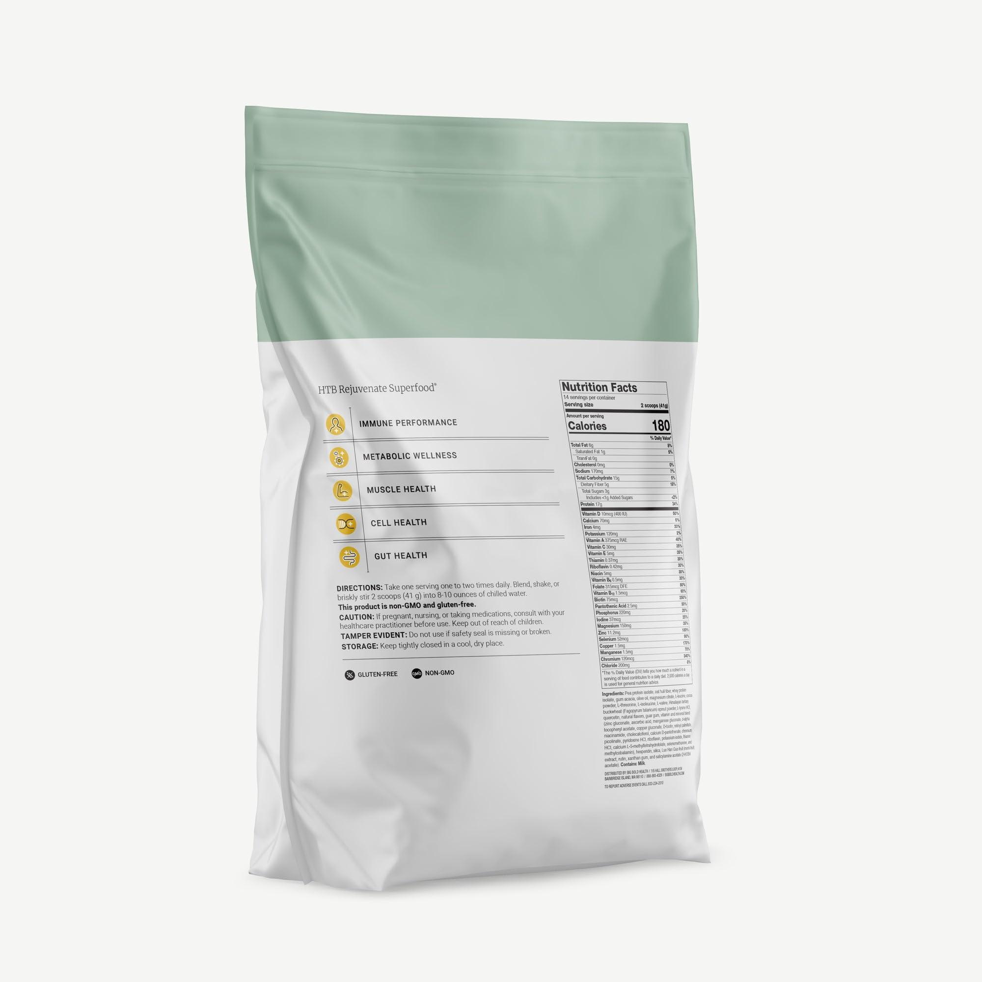 BIG BOLD HEALTH BIG BOLD HEALTH HTB Rejuvenate Superfood Advanced Protein Shake Mix- Superfood Protein Powder, Plant-Based Protein Shake for Immune Rejuvenation, French Vanilla Flavor