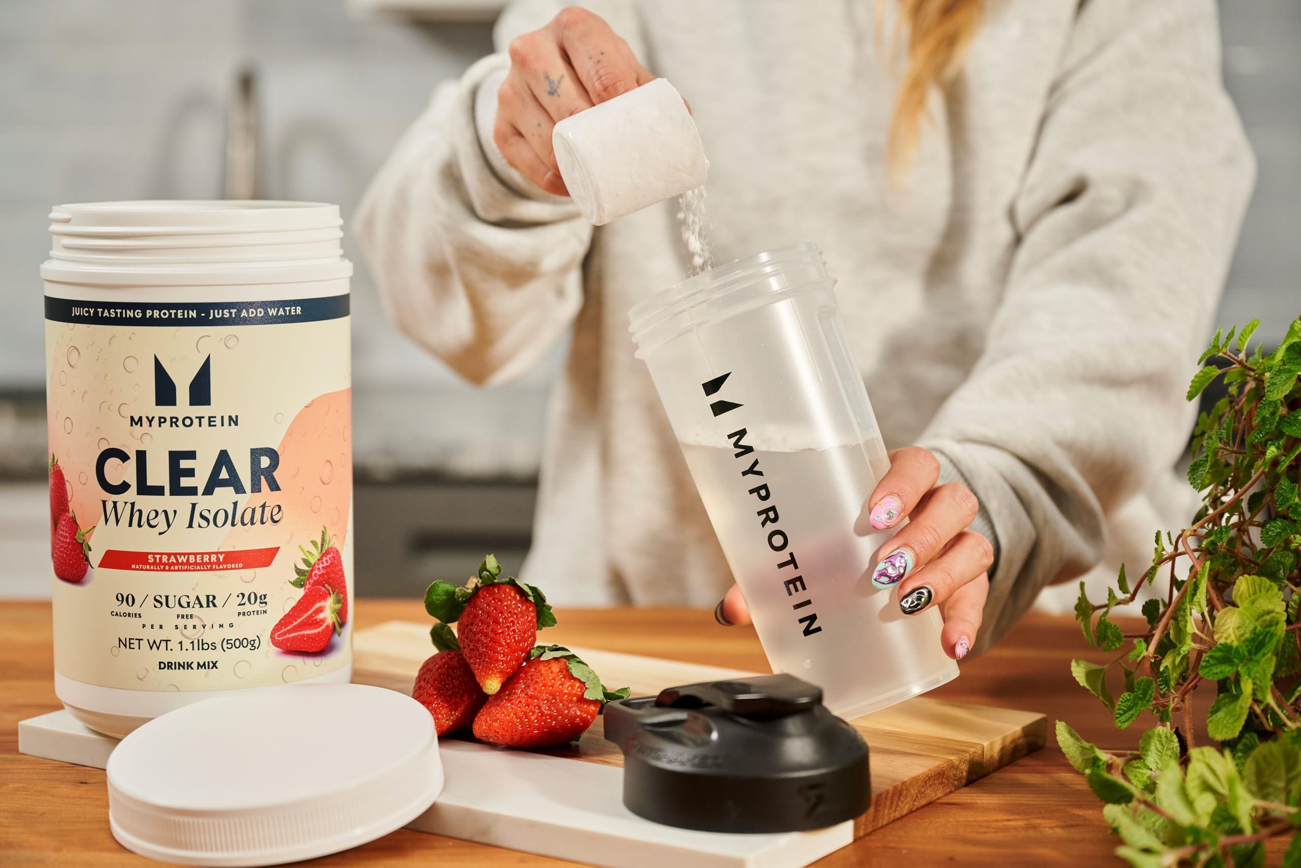 Myprotein Myprotein Clear Whey Isolate Protein Powder, 1.1 Lb (20 Servings) Strawberry, 20g Protein per Serving, Naturally Flavored Drink Mix