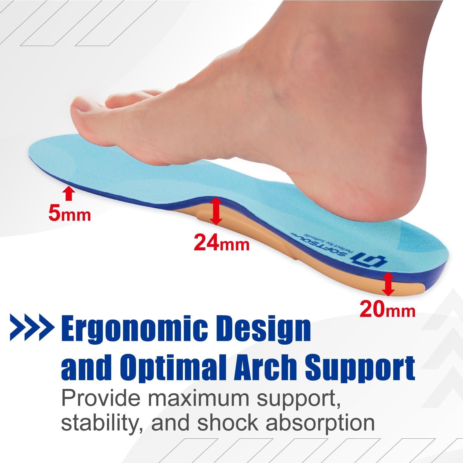 GED Running Insoles for Men - GED Sports Inserts for Plantar Fasciitis Relief, Arch Support for Runners and Athletics - Orthotic Inserts for Stability and Cushioning, Minimize Foot Fatigue US 9-9.5
