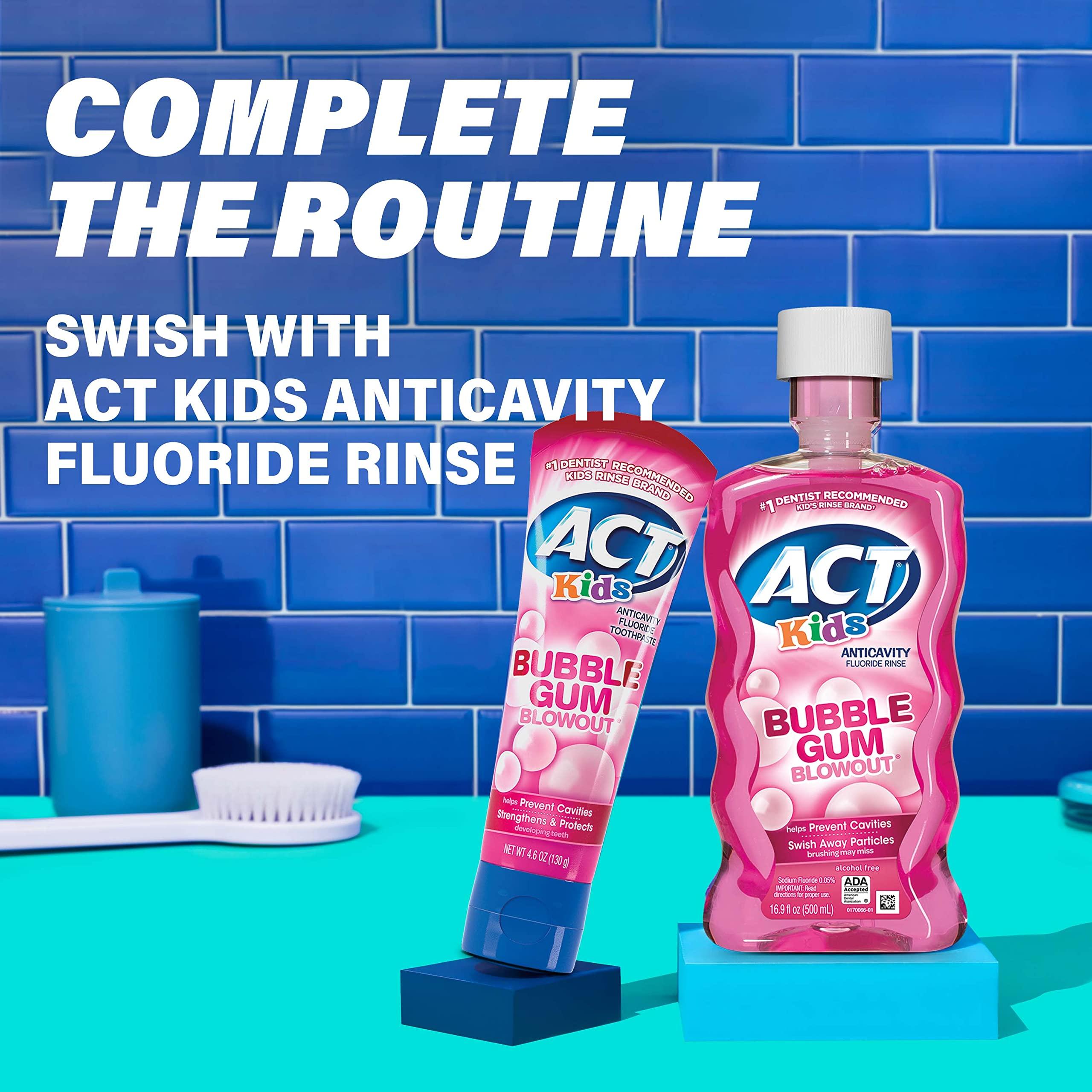 ACT ACT Kids Anticavity Fluoride Toothpaste 4.6 oz. Bubble Gum Blowout (Pack of 2)