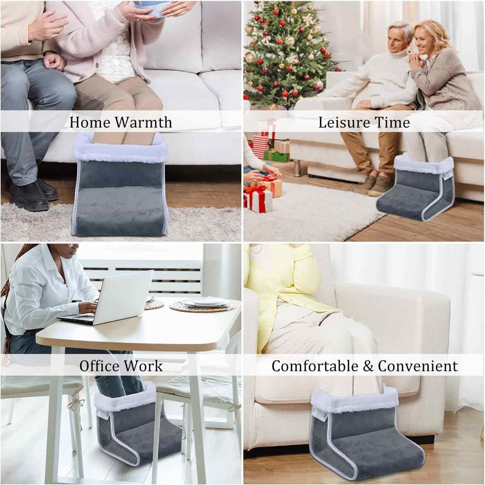 ZJTY Electric Foot Warmers, Foot Warmer Boots Heating Pad Relieve Foot Leg Pain and Soreness, Heated Foot Warmers with 6 Temperature Setting and 4 Timer Levels Setting, Machine Washable ( Color : Gray )