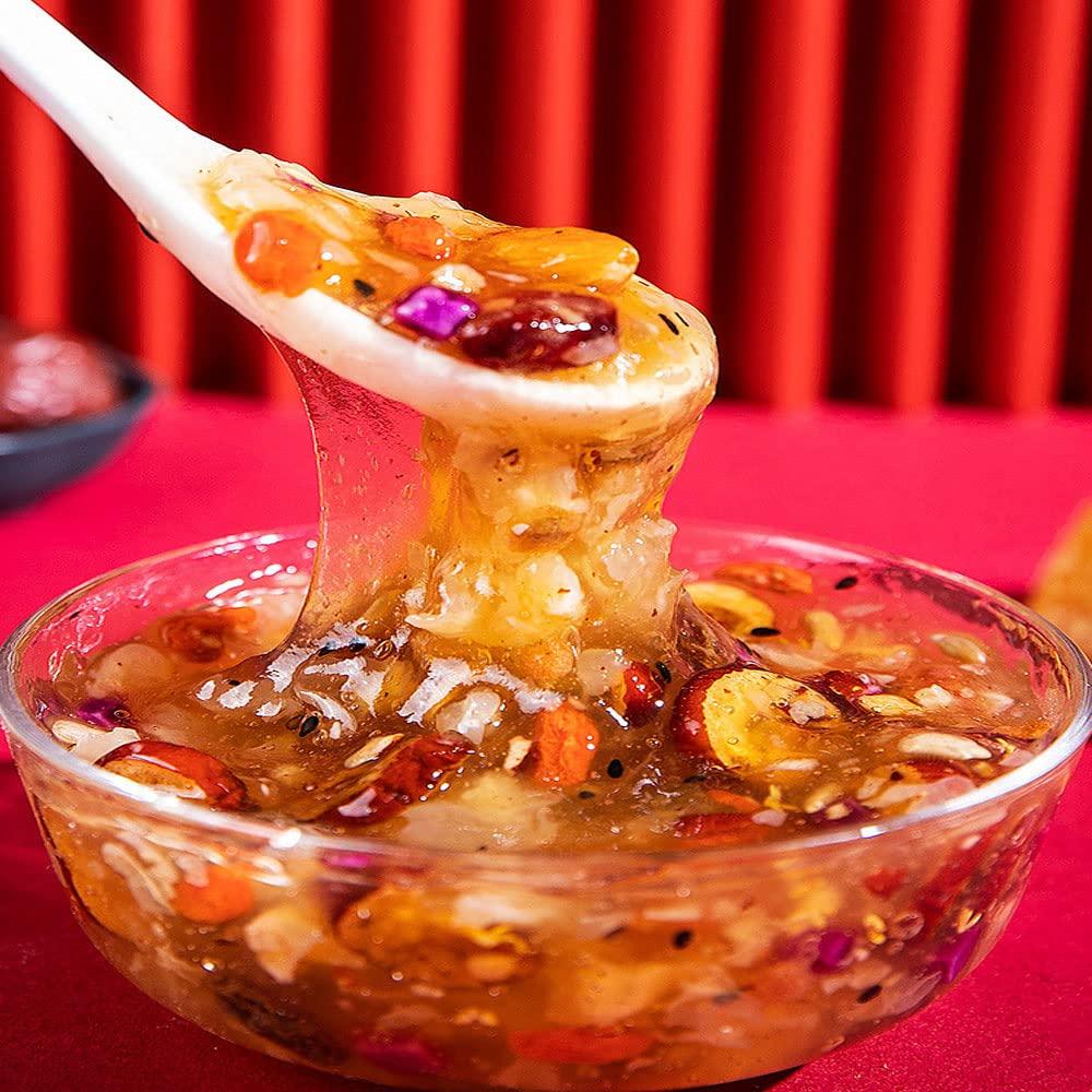 TEAERPKLAE Red Date and White Fungus Instant Lotus Root Powder Soup 17.6 oz/500g Noodle Soup with Nuts Drink a full breakfast porridge Nutritional breakfast drink substitute