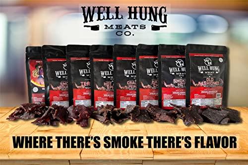 Well Hung Well Hung Meats 8-Pack Sampler Craft Beef Jerky 8x2oz Resealable Bags