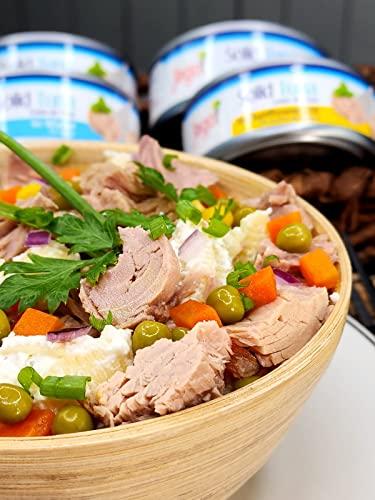 JEGO Jego Solid Tuna in Sunflower Oil | Wild Natural Catch Tuna | Keto | Low Carb | Gluten Free | Soy Free | Canned | Ready to eat | Pack of 3 | 5oz can