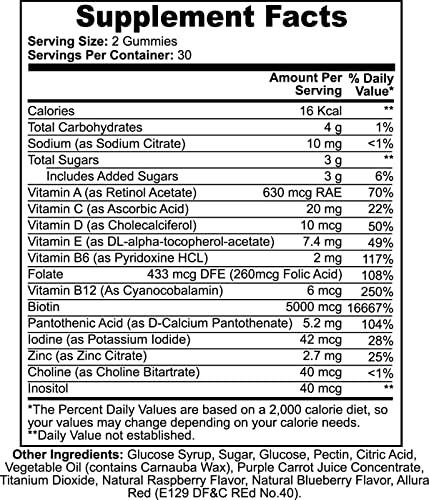 Nilon Beaute Nilon Beaute BeauteBiotic Gummies: Hair Skin & Nails Packed with Biotin, Vitamins E and C. All Natural Ingredients Made in The USA