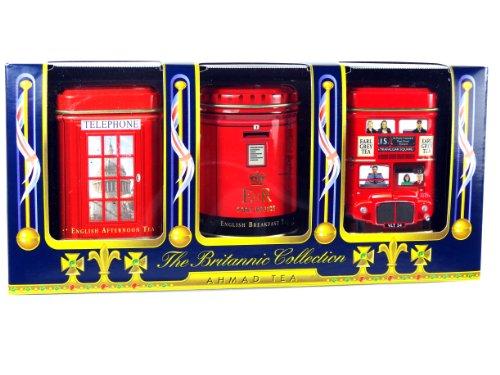 Ahmad Tea Ahmad Tea Britannia Collection, Loose Tea, Three Variety Flavors, 3 Count Box of 0.88 Ounce Tin