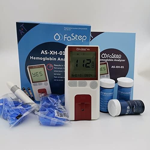 Healthcaretuye Hb Hemoglobin Meter Hemoglobin Analyzer Hemoglobin Test Meter Kit Anemia Monitor + 50 Strips + 50Lancets