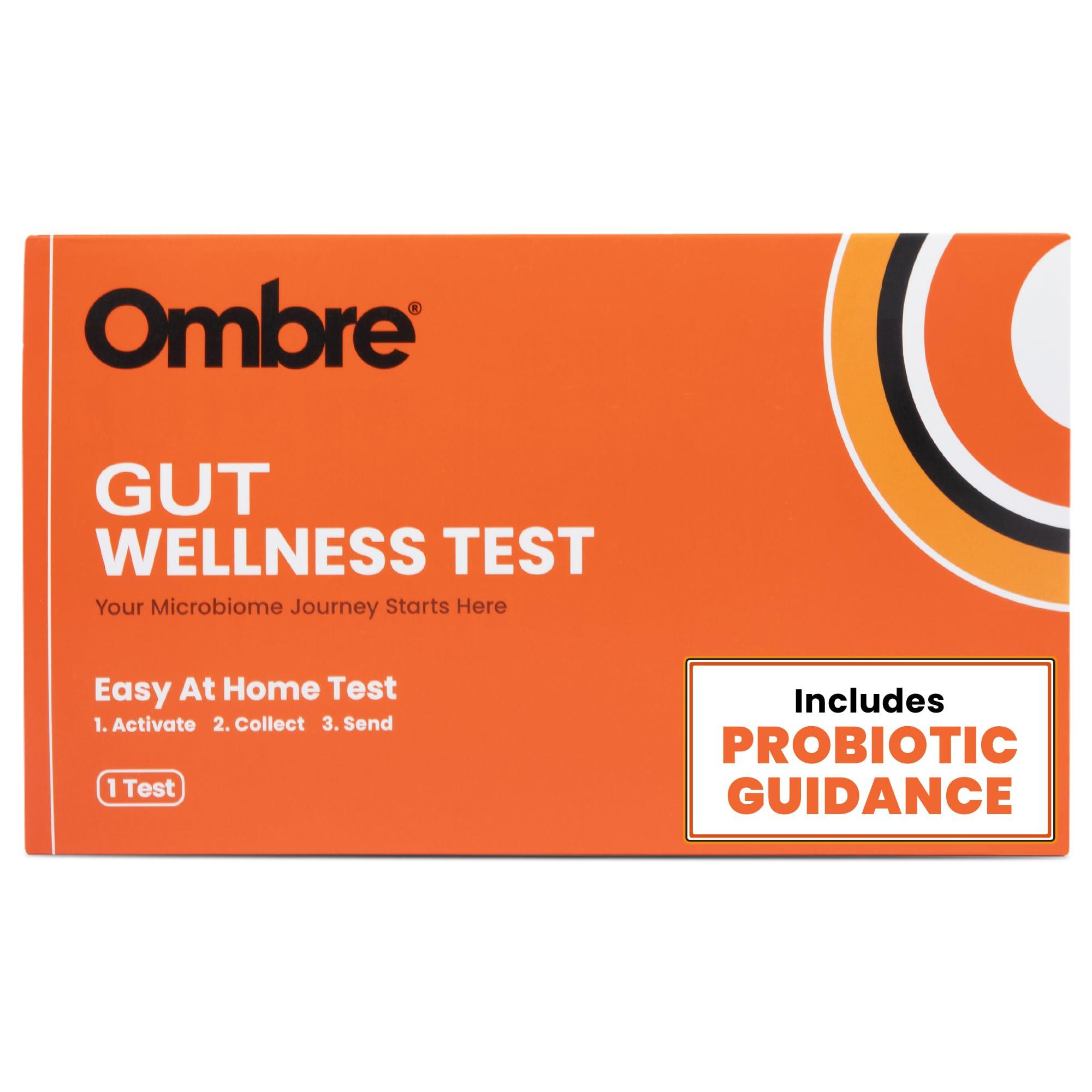 Ombre Ombre Gut Health Test Kit - Probiotic Recommender at Home Test for Women & Men - Detailed Custom Gut Microbiome Analysis for Digestive, Immune and Mental Health with Food Suggestions