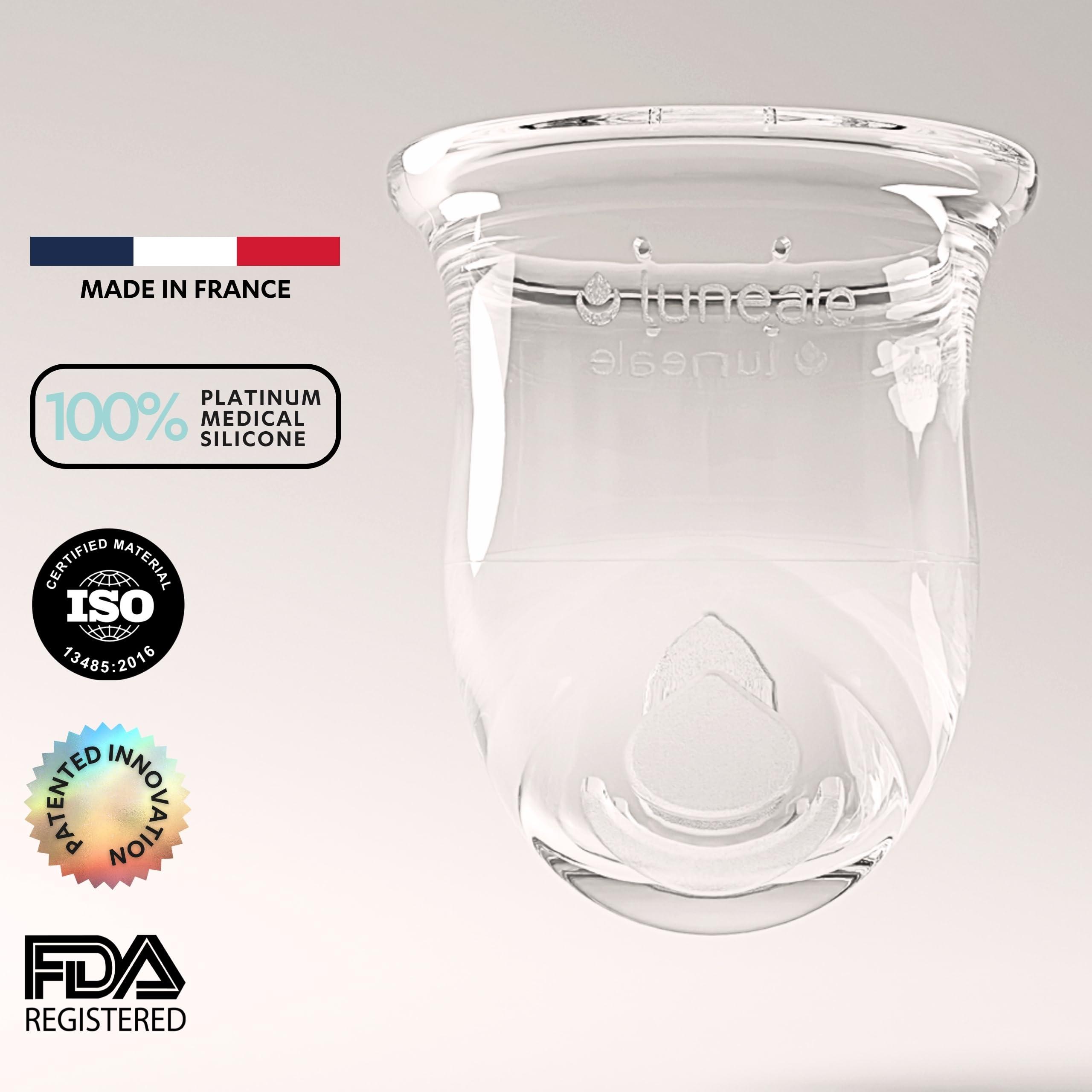 Luneale La Cup Luneale - Reusable Stemless Menstrual Cup - Patented Ergonomic Design Created with Midwives - 100% Platinum Medical-Grade Silicone - Ultra-Comfortable - Size S (Light to Medium Flow)