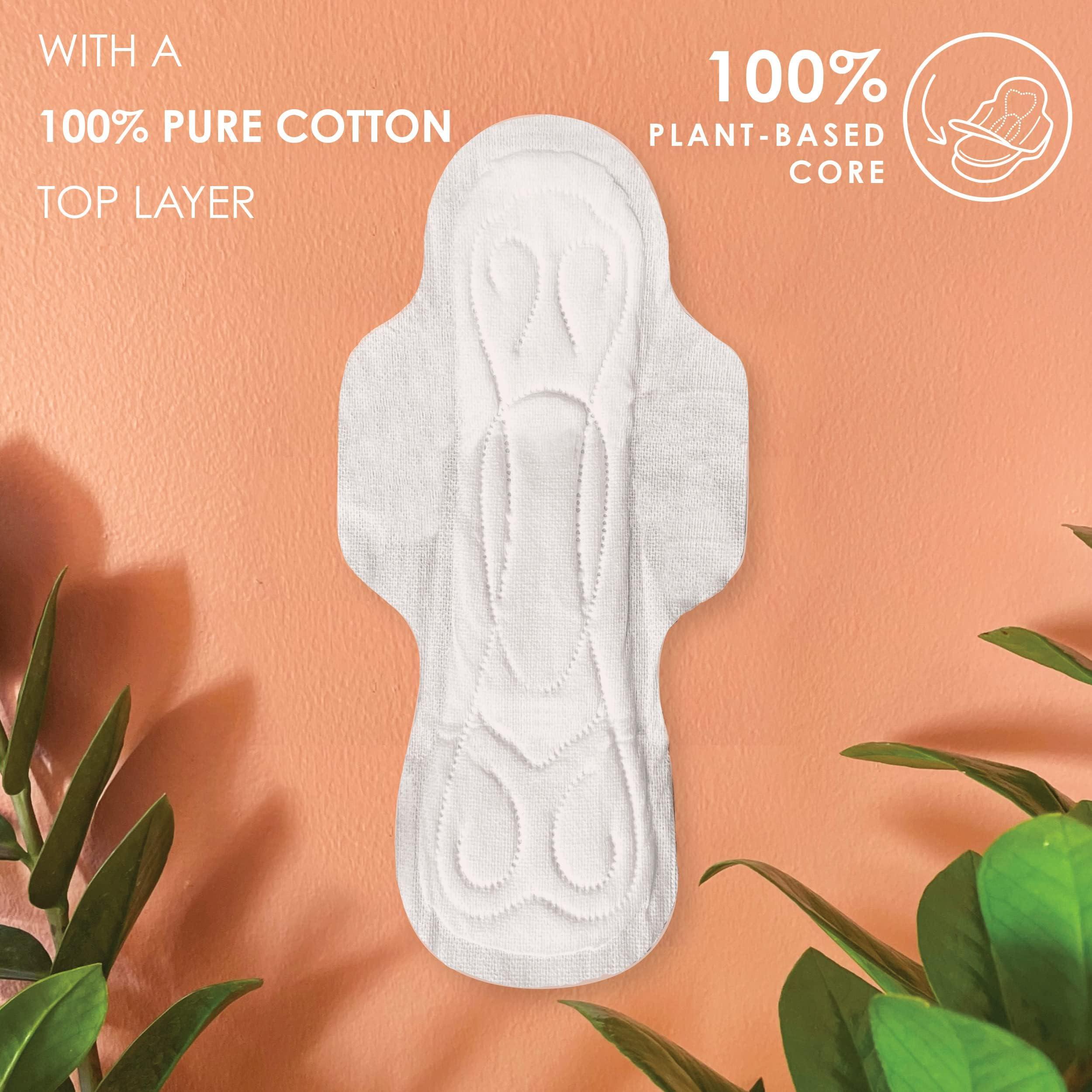 L. L. , Organic Cotton Ultra Thin Pads for Women, Super Absorbency, With Wings, 42 Count