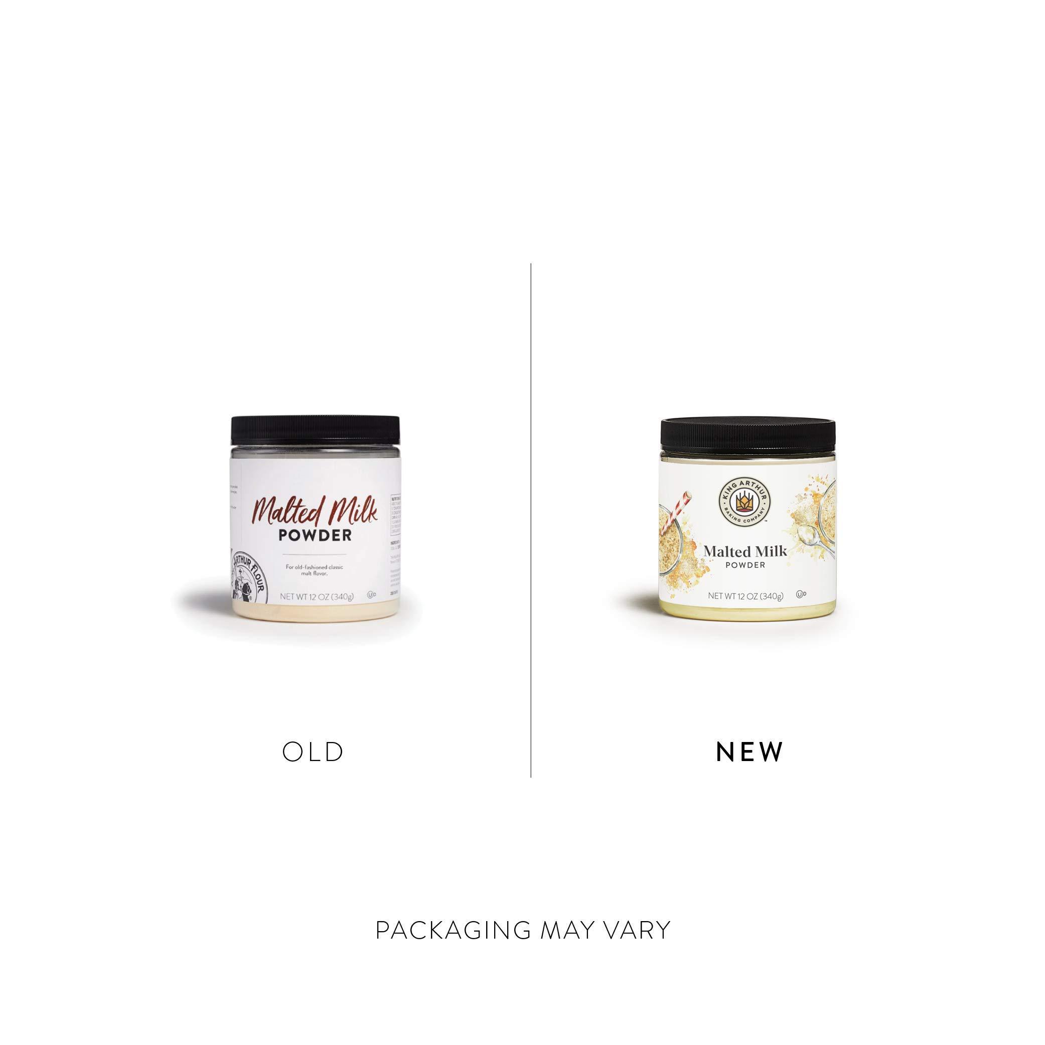 King Arthur King Arthur Malted Milk Powder: Premium Baking Ingredient for Classic Diner-Style Sweetness, Ideal for Milkshakes, Pancakes, and Waffles - 12 oz Jar of Authentic Malt Flavor Enhancer