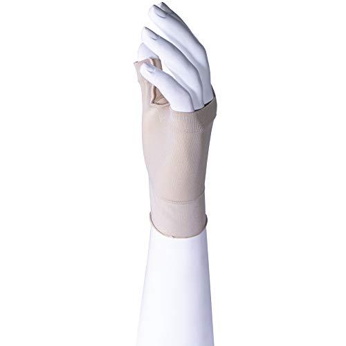 Truform Truform Lymphedema Compression Gauntlet, 15-20 mmHg Post Mastectomy Support, Beige, Small