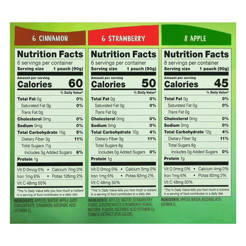 Tree Top Tree Top Apple Sauce Pouches Variety Pack, Apple, Strawberry, Cinnamon, 3.2 oz. each (Pack of 20)