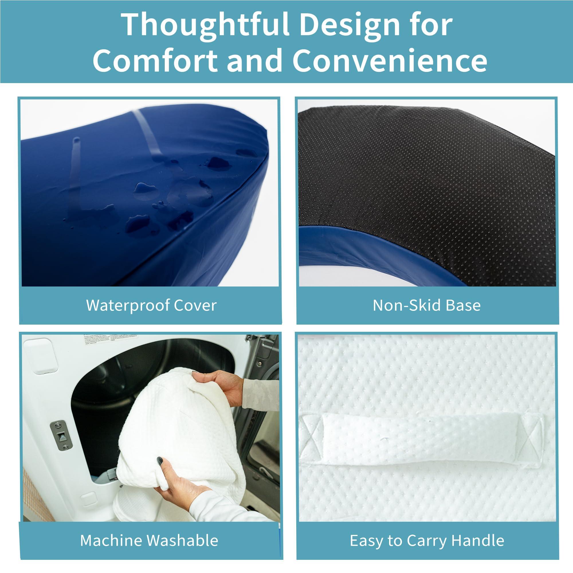 Zomaple Bedsore Positioning Wedge Pillow - Bed Sore Prevention & Pressure Relief, Heat Regulating Bed Sores Cushion for Butt Lifting and Easy Positioning - 2 Non-Skid Removable Covers, Best Recovery Products